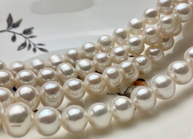 10.5-11.5 mm AAA Extra Shiny Natural White Potato Freshwater Pearls Genuine High Luster White Cultured Freshwater Pearl Beads #206
