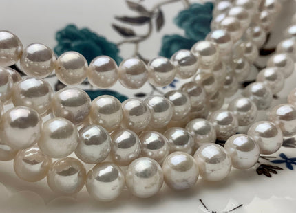 8.5-9 mm AAA Extra Shiny Natural White Round Freshwater Pearls Genuine Natural High Luster White Bridal Pearls #1008