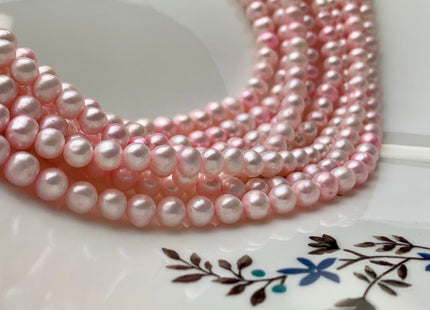 6 mm Baby Pink Color Potato Freshwater Pearl Beads Genuine Light Baby Pink Freshwater Pearls #11009