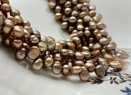 6x8 mm AA Light Brown Color Top Drilled Freshwater Nugget Pearls Genuine Natural Nugget Pearls Beads #P1039