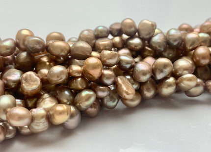 6x8 mm AA Light Brown Color Top Drilled Freshwater Nugget Pearls Genuine Natural Nugget Pearls Beads #P1039