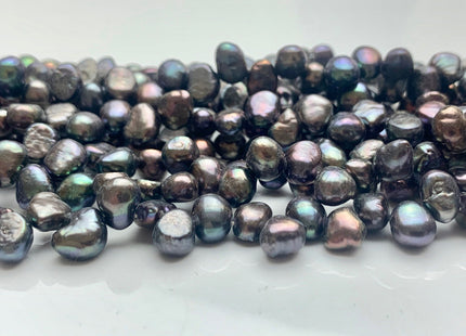 6x8 mm AA Dark Peacock Color Top Drilled Freshwater Nugget Pearls Genuine Peacock Color Nugget Pearls Beads #P1041