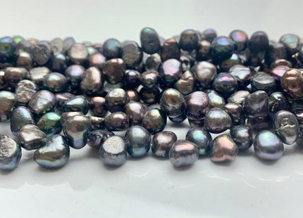 6x8 mm AA Dark Peacock Color Top Drilled Freshwater Nugget Pearls Genuine Peacock Color Nugget Pearls Beads #P1041