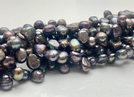 6x8 mm AA Dark Peacock Color Top Drilled Freshwater Nugget Pearls Genuine Peacock Color Nugget Pearls Beads #P1041