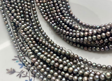 4-5 mm AA Carob Color Potato Freshwater Pearl Beads Genuine High Luster Gray Champagne Freshwater Pearls #P1009