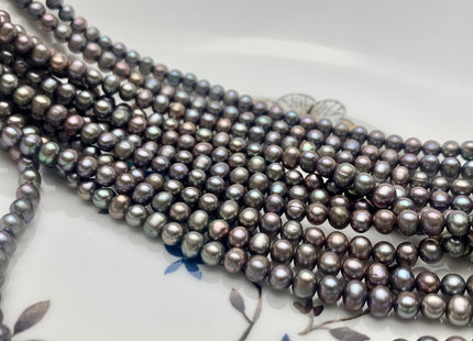 4-5 mm AA Carob Color Potato Freshwater Pearl Beads Genuine High Luster Gray Champagne Freshwater Pearls #P1009