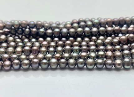 4-5 mm AA Carob Color Potato Freshwater Pearl Beads Genuine High Luster Gray Champagne Freshwater Pearls #P1009