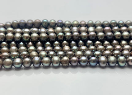 4-5 mm AA Carob Color Potato Freshwater Pearl Beads Genuine High Luster Gray Champagne Freshwater Pearls #P1009