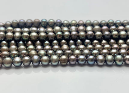 4-5 mm AA Carob Color Potato Freshwater Pearl Beads Genuine High Luster Gray Champagne Freshwater Pearls #P1009