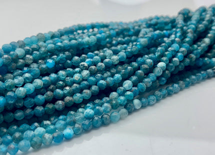 3.5 mm Micro Faceted Round Apatite Gemstone Beads Top Quality Blue Apatite Faceted Gemstone Loose Beads #2928