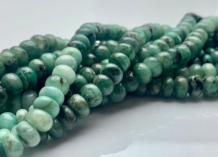 4mm 5mm 6mm 7mm AAA 100% All Natural Green Emerald Gemstone Beads Smooth Rondelle Shape Genuine Top Quality Emerald Bead 8 inches #2940