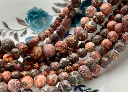 4mm 6mm 8mm 10mm Smooth Round Leopard Skin Jasper Gemstone Beads Genuine Pink Red Brown Jasper Beads 15.5 Inches Strand #3052