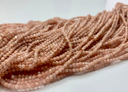 BEST DEAL 2.5 mm Faceted Rondelle Tiny Peach Moonstone Beads Genuine Natural Color Peach Moonstone Loose Beads 13 Inches Strand #2951
