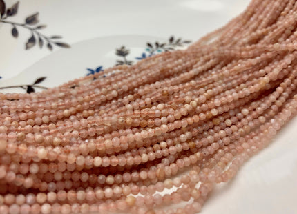 BEST DEAL 2.5 mm Faceted Rondelle Tiny Peach Moonstone Beads Genuine Natural Color Peach Moonstone Loose Beads 13 Inches Strand #2951