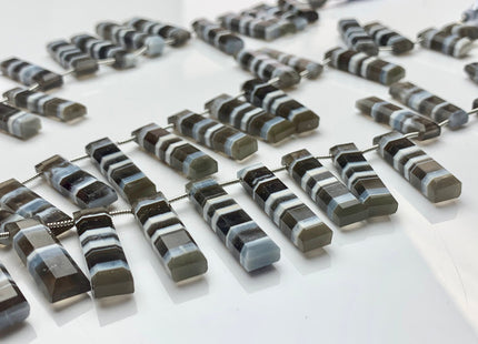 7-8x13-30 mm Faceted Nugget Natural Blue and Gray Color Peru Boulder Opal Beads Genuine Boulder Opal Paired Or 13 Inches Strand #2957
