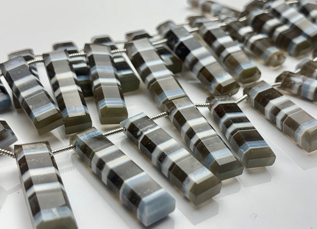 7-8x13-30 mm Faceted Nugget Natural Blue and Gray Color Peru Boulder Opal Beads Genuine Boulder Opal Paired Or 13 Inches Strand #2957