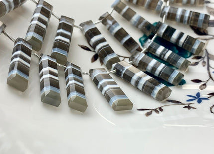 7-8x13-30 mm Faceted Nugget Natural Blue and Gray Color Peru Boulder Opal Beads Genuine Boulder Opal Paired Or 13 Inches Strand #2957