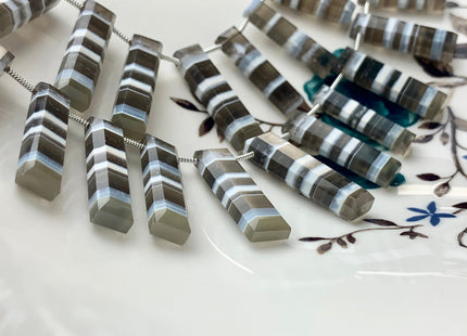7-8x13-30 mm Faceted Nugget Natural Blue and Gray Color Peru Boulder Opal Beads Genuine Boulder Opal Paired Or 13 Inches Strand #2957