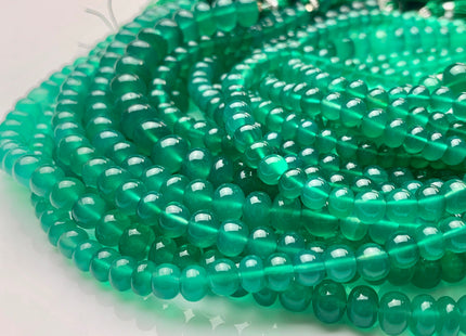 6mm 7mm 8mm 9mm 10mm 100% All Natural Smooth Rondelle Green Onyx Gemstone Beads Genuine Translucent Green Onyx Beads 8 Inches Strand #2932