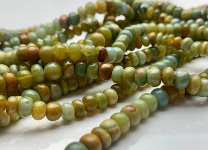 6mm 8mm 10mm 100% All Natural Smooth Rondelle Bumble Bee Opal Gemstone Beads Multi Natural Yellow Green Brown Opal Beads 8 Inches #2939