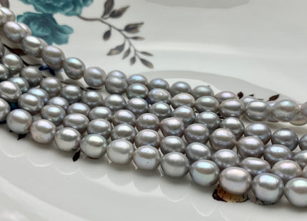 7x9 mm AAA Gray Color Freshwater Pearls Rice/Oval Shape Pearl Beads Genuine High Luster Smooth Freshwater Pearls #P1003