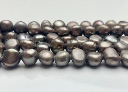 10-11 mm AA Matte Dark Gray Color Potato Nugget Freshwater Pearl Beads Genuine Gray Color Cultured Pearl Nuggets #P1015