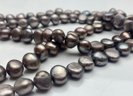 10-11 mm AA Matte Dark Gray Color Potato Nugget Freshwater Pearl Beads Genuine Gray Color Cultured Pearl Nuggets #P1015