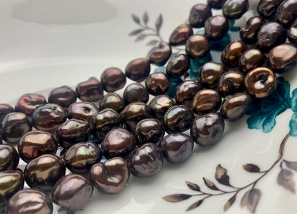 10x11 mm AA Brown Chocolate Color Keshi Freshwater Pearl Nugget Beads Dark Brown High Luster Genuine Keshi Nugget Pearls #P1011
