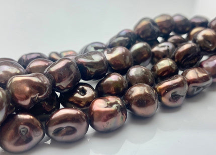 10x11 mm AA Brown Chocolate Color Keshi Freshwater Pearl Nugget Beads Dark Brown High Luster Genuine Keshi Nugget Pearls #P1011