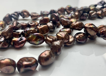 10x12 mm AA Brown Chocolate Color Keishi Freshwater Pearl Nugget Beads Dark Brown High Luster Genuine Keishi Nugget Pearls #P1014