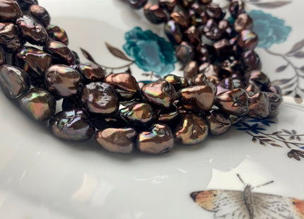 10x12 mm AA Brown Chocolate Color Keishi Freshwater Pearl Nugget Beads Dark Brown High Luster Genuine Keishi Nugget Pearls #P1014