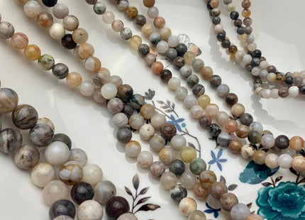 4mm 6mm 8mm 10mm Smooth Round Bamboo Agate Gemstone Beads Natural Cream Yellow Color Agate Loose Beads 15 Inches Strand #3053