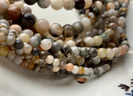 4mm 6mm 8mm 10mm Smooth Round Bamboo Agate Gemstone Beads Natural Cream Yellow Color Agate Loose Beads 15 Inches Strand #3053