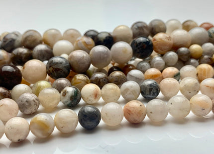4mm 6mm 8mm 10mm Smooth Round Bamboo Agate Gemstone Beads Natural Cream Yellow Color Agate Loose Beads 15 Inches Strand #3053