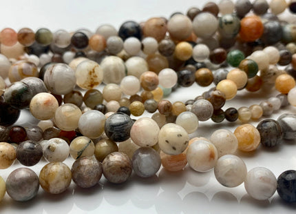 4mm 6mm 8mm 10mm Smooth Round Bamboo Agate Gemstone Beads Natural Cream Yellow Color Agate Loose Beads 15 Inches Strand #3053