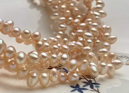 6x8 mm Natural Peach Pink Or Mauve Pink Top Drilled Oval/Rice Shape Freshwater Pearl Beads Genuine Dancing Freshwater Pearls #P1051
