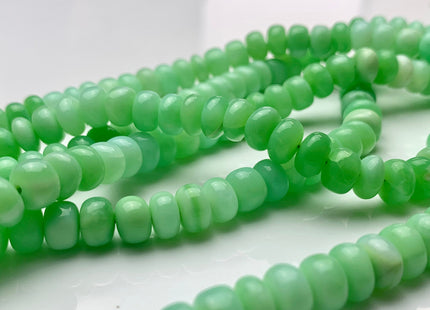 7-10 mm 100% All Natural Smooth Rondelle Parrot Green Opal Gemstone Beads Genuine Natural Peruvian Green Opal 8 Inches Strand #2936