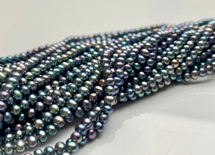 3-3.5 mm AA Peacock Color Tiny Freshwater Potato Pearl Beads Genuine High Luster Blue Peacock Color Tiny Seed Pearls #P1018