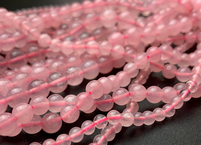 4 mm 6 mm 8 mm 10 mm 12 mm Smooth Round Rose Quartz Gemstone Beads Natural Pink Rose Quartz Loose Beads 15.5 Inches Strand #2907