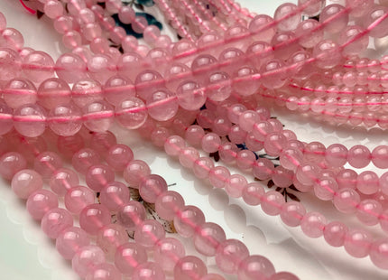 4 mm 6 mm 8 mm 10 mm 12 mm Smooth Round Rose Quartz Gemstone Beads Natural Pink Rose Quartz Loose Beads 15.5 Inches Strand #2907