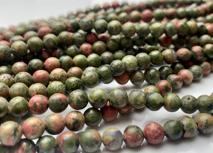 4 mm 6 mm 8 mm 10 mm Smooth Unakite Gemstone Beads Natural Green And Peach Pink Color Unakite Gemstone Loose Beads 15.5 Inches Strand #2903