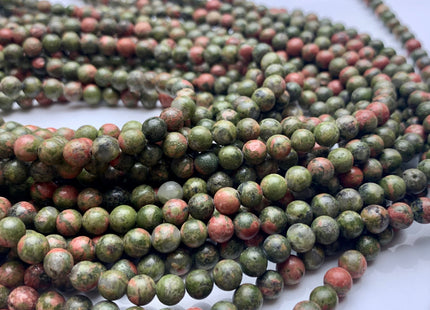 4 mm 6 mm 8 mm 10 mm Smooth Unakite Gemstone Beads Natural Green And Peach Pink Color Unakite Gemstone Loose Beads 15.5 Inches Strand #2903