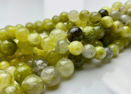 4 mm 6 mm 8 mm 10 mm 12 mm Smooth Round Natural Quartz Gemstone Beads Natural Yellow Green Color Quartz Loose Beads 15 Inches Strand #2970