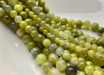 4 mm 6 mm 8 mm 10 mm 12 mm Smooth Round Natural Quartz Gemstone Beads Natural Yellow Green Color Quartz Loose Beads 15 Inches Strand #2970
