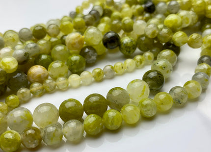 4 mm 6 mm 8 mm 10 mm 12 mm Smooth Round Natural Quartz Gemstone Beads Natural Yellow Green Color Quartz Loose Beads 15 Inches Strand #2970