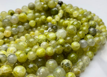 4 mm 6 mm 8 mm 10 mm 12 mm Smooth Round Natural Quartz Gemstone Beads Natural Yellow Green Color Quartz Loose Beads 15 Inches Strand #2970