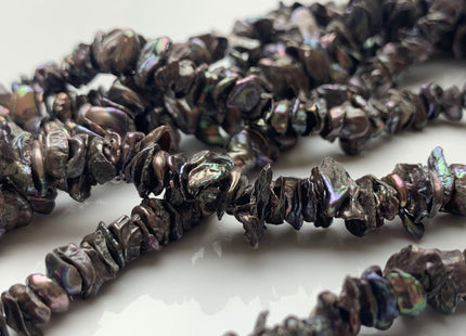 7 mm AA Metallic Brownish Black Keshi Freshwater Pearl Beads Center Drilled Keshi Pearl Rondelle Freshwater Pearls 15.5 Inches Strand #1987