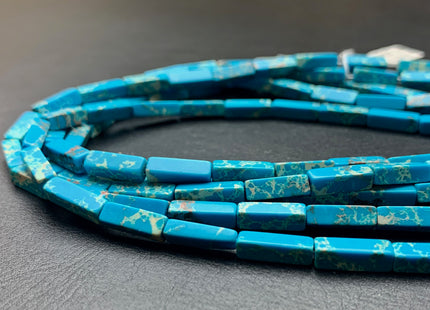 4-5x13 mm Cuboid Tube Shape Blue Color Impression Jasper Gemstone Beads Impression Jasper Gemstones Loose Beads 15.5 Inches Strand #2982