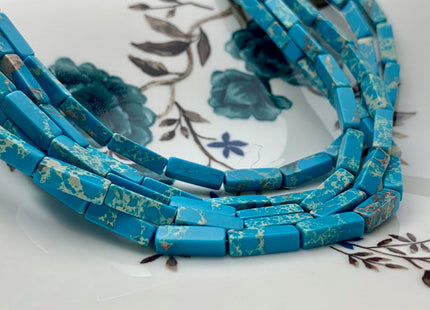 4-5x13 mm Cuboid Tube Shape Blue Color Impression Jasper Gemstone Beads Impression Jasper Gemstones Loose Beads 15.5 Inches Strand #2982