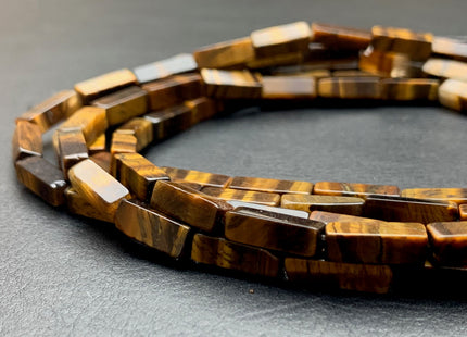 4-5x13 mm Cuboid Tube Shape Natural Tiger Eye Gemstone Beads Genuine Tiger Eye Gemstones Loose Beads 15.5 Inches Strand #2984